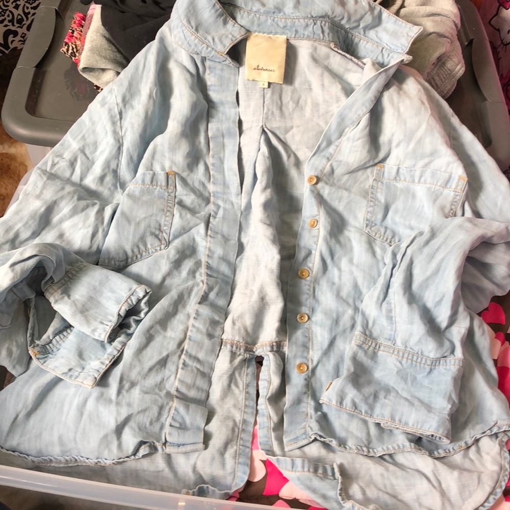 Super Soft Denim Like Top Split Back - image 1